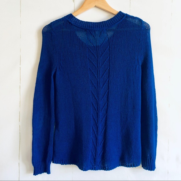 Sparrow | Anthropologie Blue Howth Cotton Sweater - Picture 4 of 6